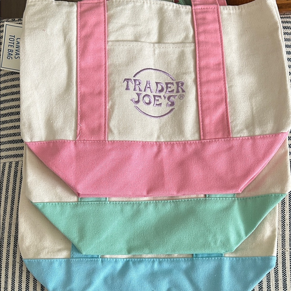 Multi-Color Reusable Tote Bag Set - Picture 2 of 4